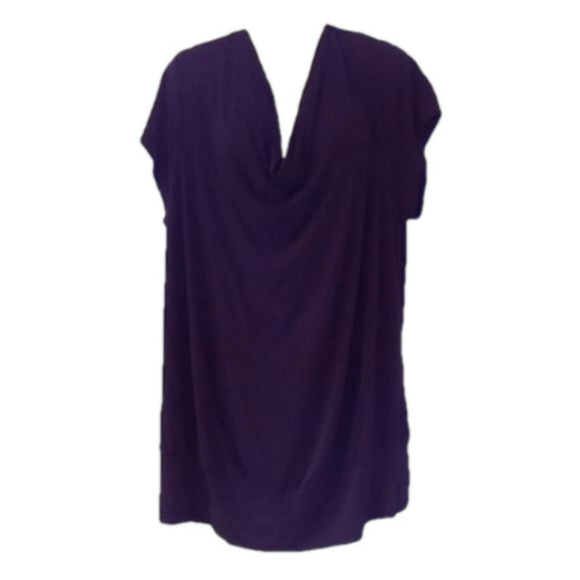 Addition Elle Tops - 2/25 AE Black Drape Front Lace Back Short Sleeve Shirt